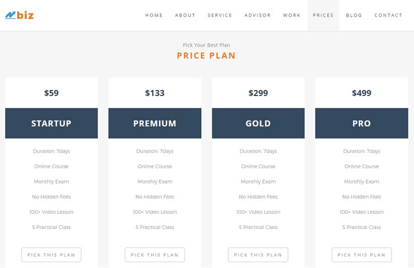 marketing web design sample